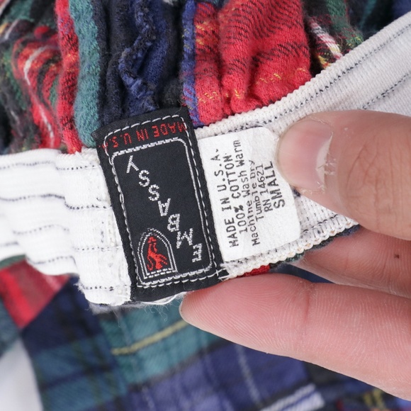 80s Mens Small Multi-Color Plaid Patchwork Shorts - Picture 4 of 9